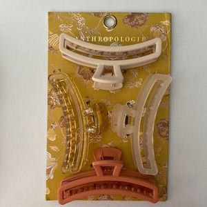 NIP Anthropologie Hair Clips (4) Neutral Colors
